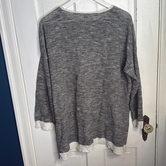 Eileen Fisher Linen Blend Contrast Long Sleeve Top Pullover Sweater W1042 Sz L - Picture 10 of 10